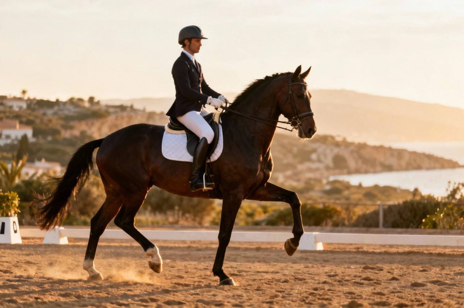 Cavalier pratiquant le dressage et l'équitation sportive en Occitanie